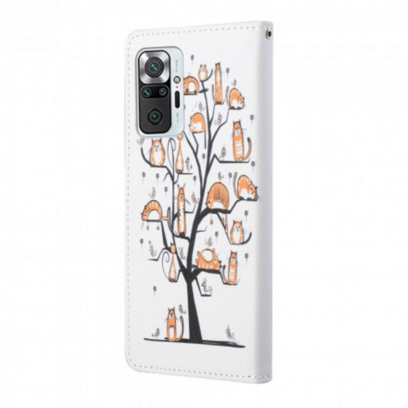 Folio Cover Xiaomi Redmi Note 10 Pro Gatti Funky Con Cinturino