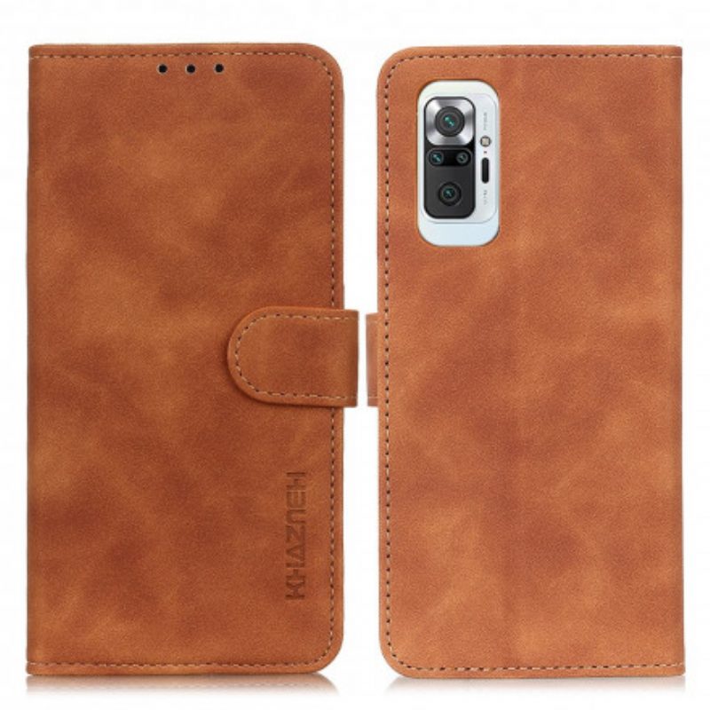 Folio Cover Xiaomi Redmi Note 10 Pro Khazneh Effetto Pelle Vintage