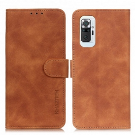 Folio Cover Xiaomi Redmi Note 10 Pro Khazneh Effetto Pelle Vintage