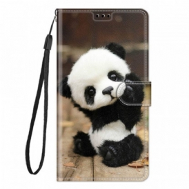 Folio Cover Xiaomi Redmi Note 10 Pro Piccolo Panda Con Cinturino