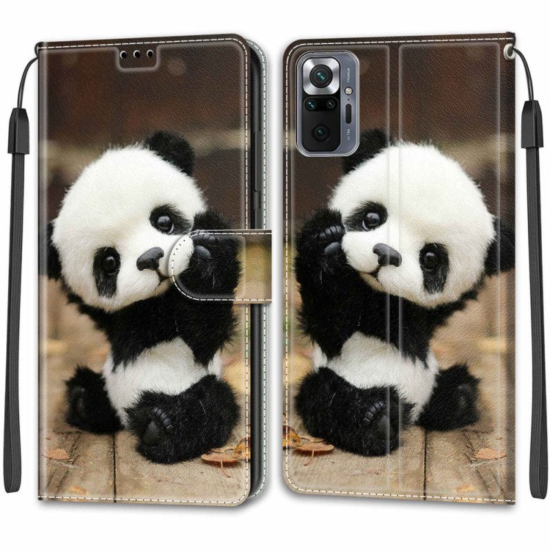 Folio Cover Xiaomi Redmi Note 10 Pro Piccolo Panda Con Cinturino