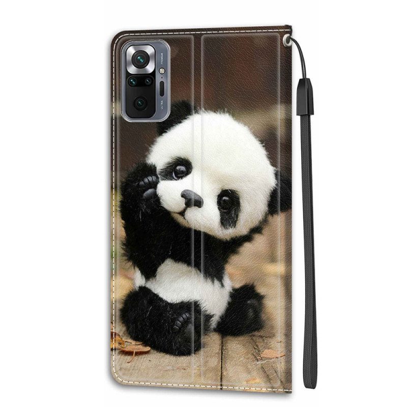 Folio Cover Xiaomi Redmi Note 10 Pro Piccolo Panda Con Cinturino