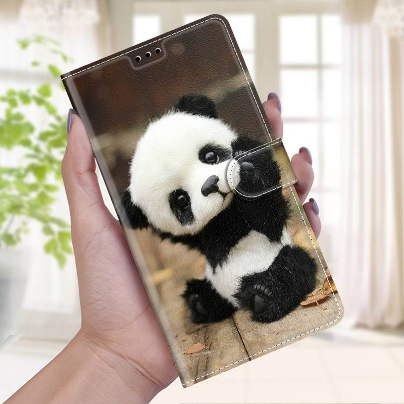 Folio Cover Xiaomi Redmi Note 10 Pro Piccolo Panda Con Cinturino