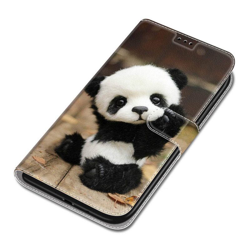 Folio Cover Xiaomi Redmi Note 10 Pro Piccolo Panda Con Cinturino