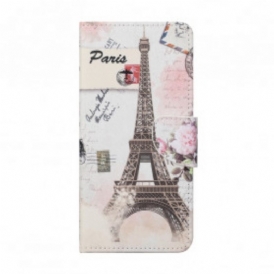 Folio Cover Xiaomi Redmi Note 10 Pro Retrò Torre Eiffel
