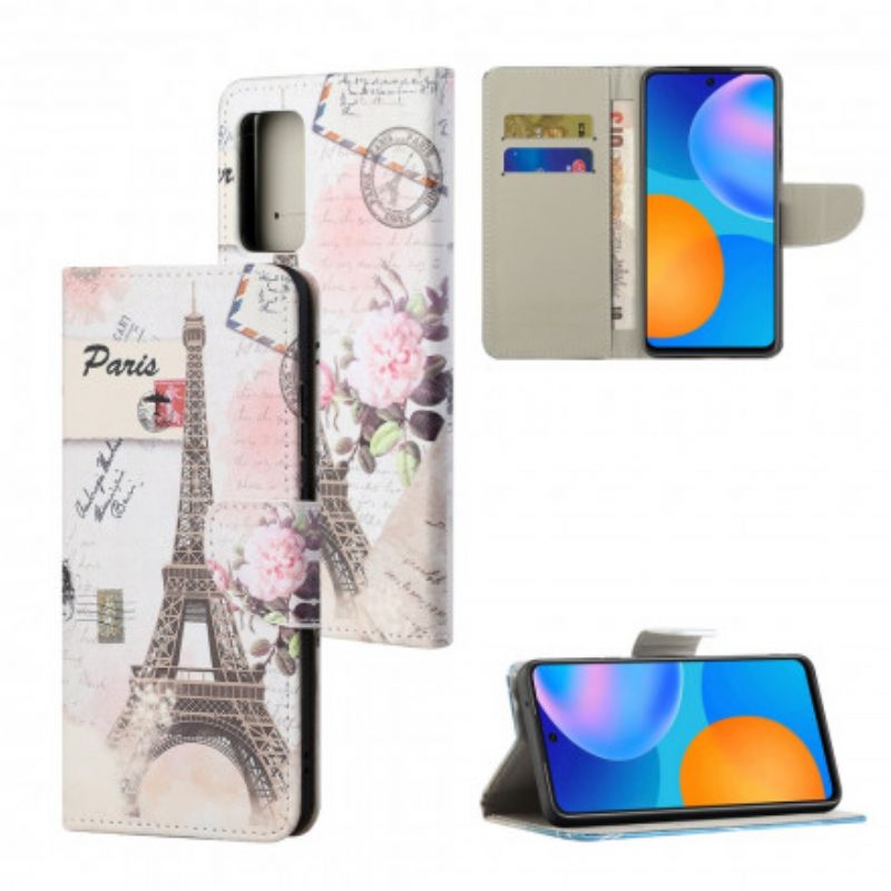 Folio Cover Xiaomi Redmi Note 10 Pro Retrò Torre Eiffel