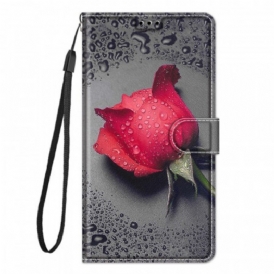 Folio Cover Xiaomi Redmi Note 10 Pro Rose Con Cordino