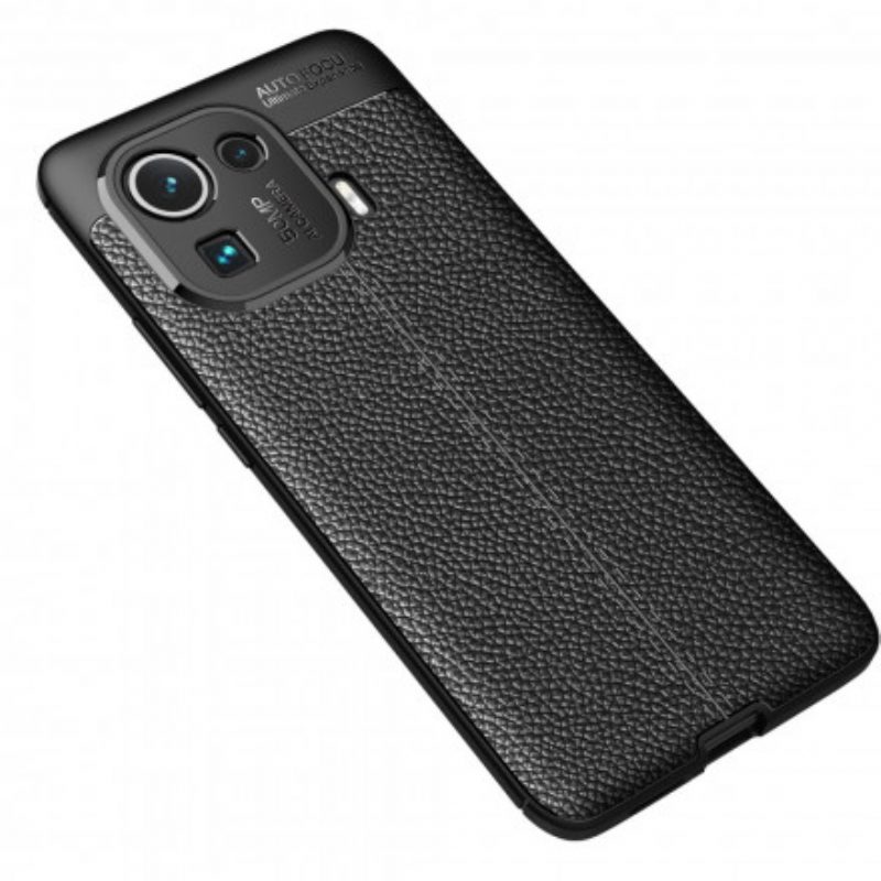 Cover Xiaomi Mi 11 Pro Doppia Linea Litchi Effetto Pelle