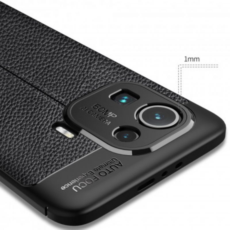 Cover Xiaomi Mi 11 Pro Doppia Linea Litchi Effetto Pelle