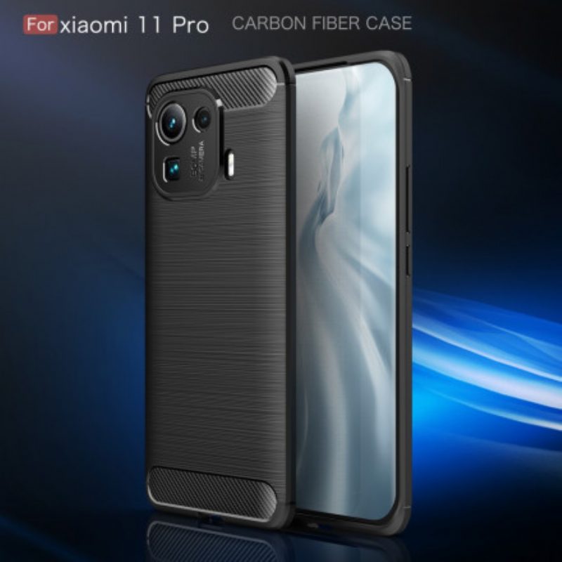 Cover Xiaomi Mi 11 Pro Fibra Di Carbonio Spazzolata