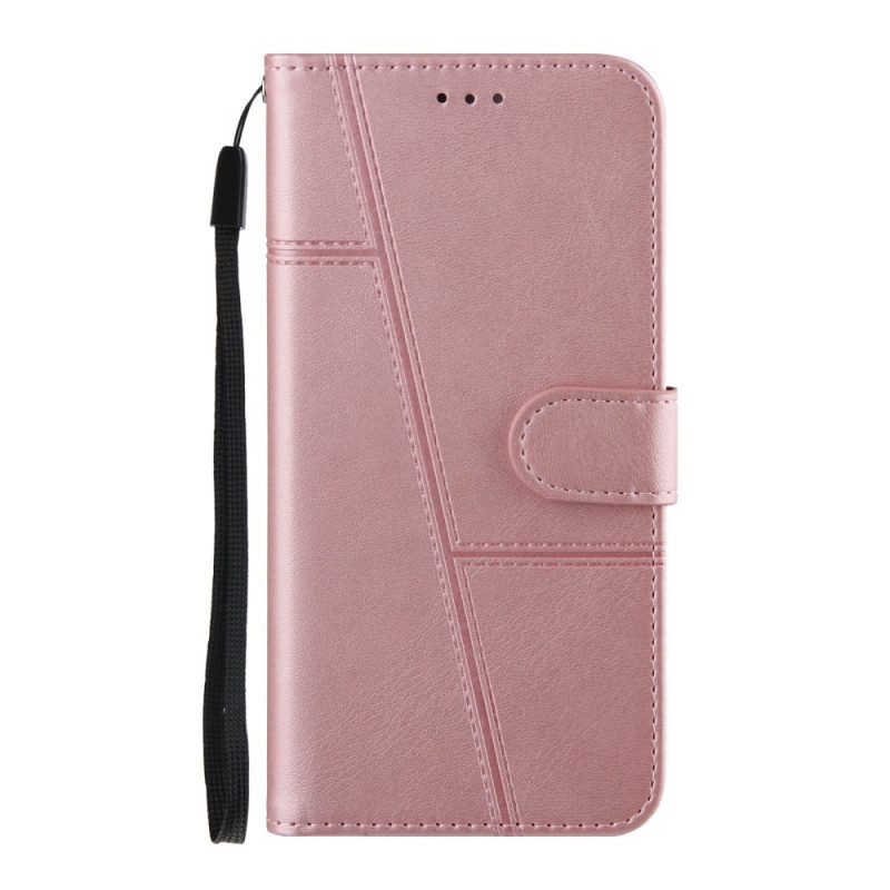 Custodia in pelle Xiaomi Mi 11 Pro Strappy Stile Geometrico In Pelle