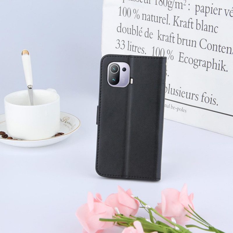 Custodia in pelle Xiaomi Mi 11 Pro Strappy Stile Geometrico In Pelle