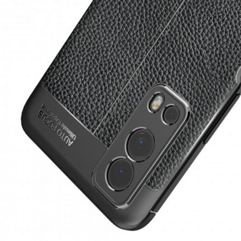 Cover Vivo Y72 5G Doppia Linea Litchi Effetto Pelle