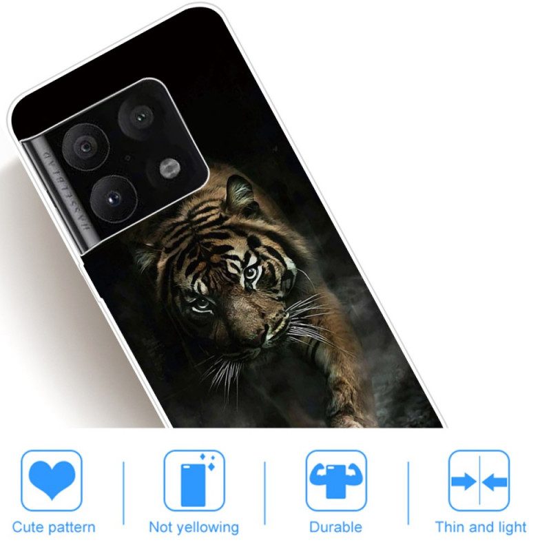 Cover OnePlus 10 Pro 5G Tigre Flessibile Nella Nebbia