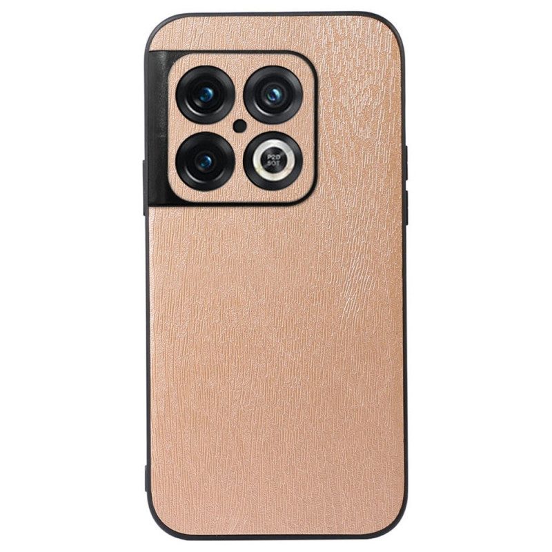 Cover OnePlus 10 Pro 5G Trama Di Legno In Ecopelle