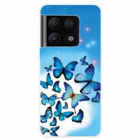 Cover OnePlus 10 Pro 5G Volo Di Farfalle Blu