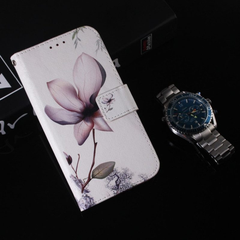 Custodia in pelle OnePlus 10 Pro 5G Fiore Rosa Polveroso