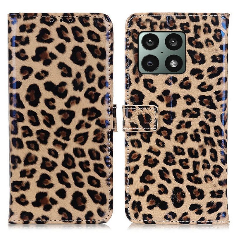 Custodia in pelle OnePlus 10 Pro 5G Leopardo Semplice