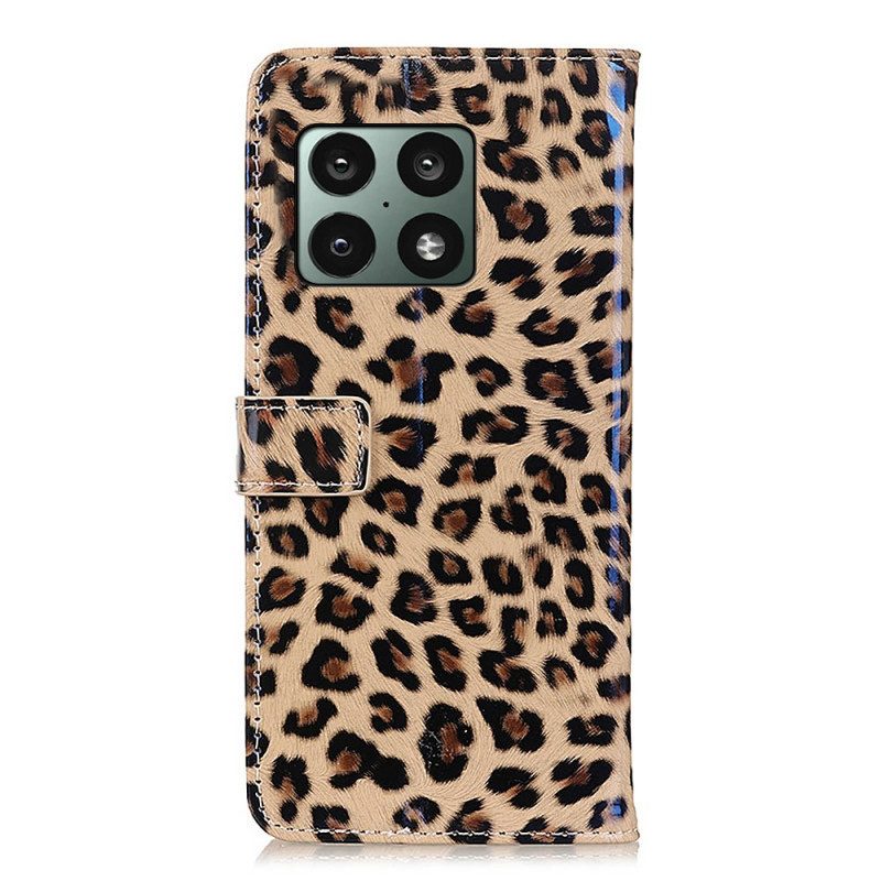 Custodia in pelle OnePlus 10 Pro 5G Leopardo Semplice