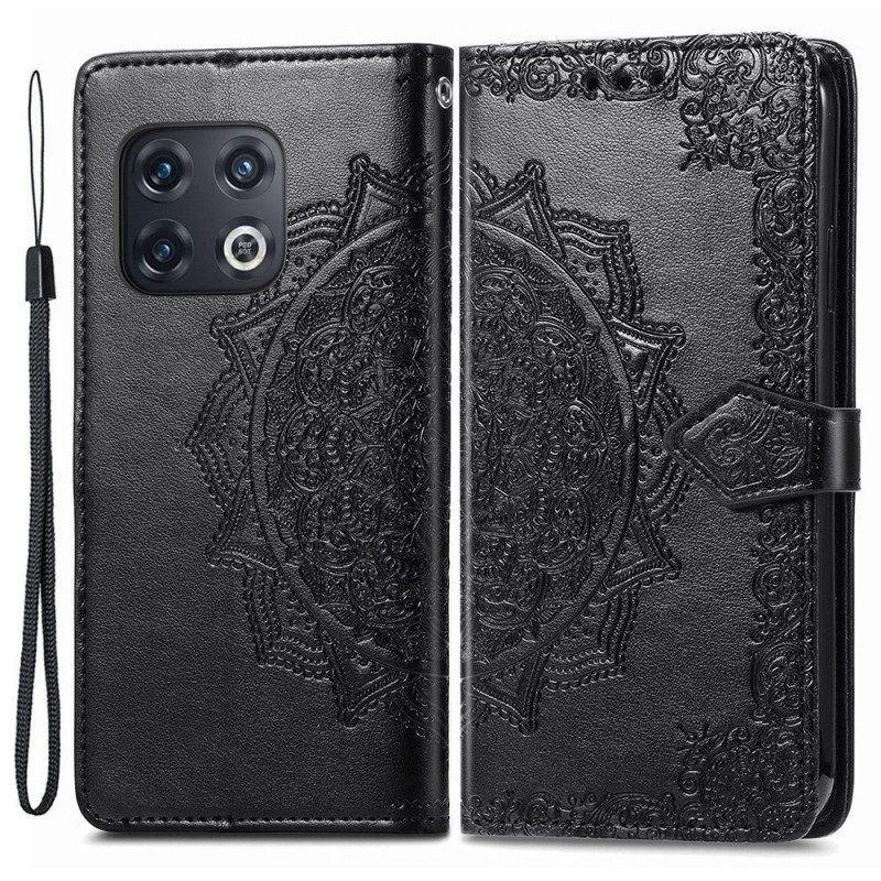 Custodia in pelle OnePlus 10 Pro 5G Mandala Tribale Strappy