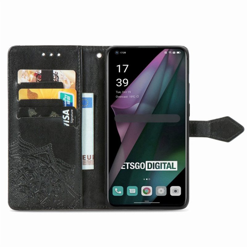 Custodia in pelle OnePlus 10 Pro 5G Mandala Tribale Strappy