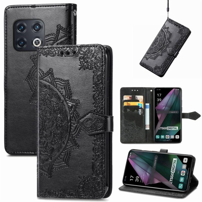 Custodia in pelle OnePlus 10 Pro 5G Mandala Tribale Strappy