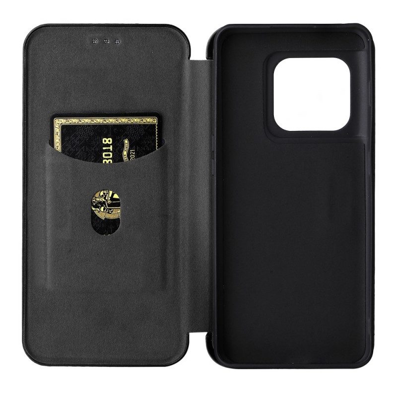 Folio Cover OnePlus 10 Pro 5G Custodia in pelle Fibra Di Carbonio