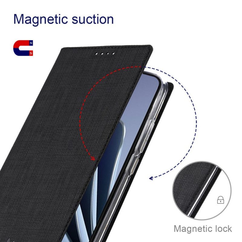 Folio Cover OnePlus 10 Pro 5G Custodia in pelle Struttura Del Tessuto Vili