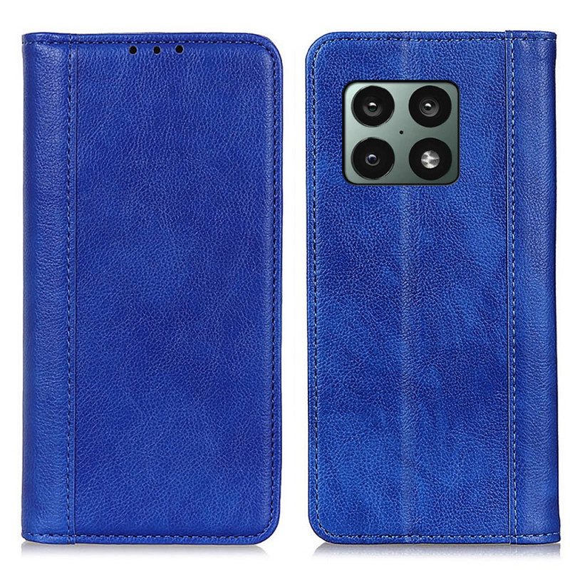 Folio Cover OnePlus 10 Pro 5G Custodia in pelle Versione Color Pelle Litchi