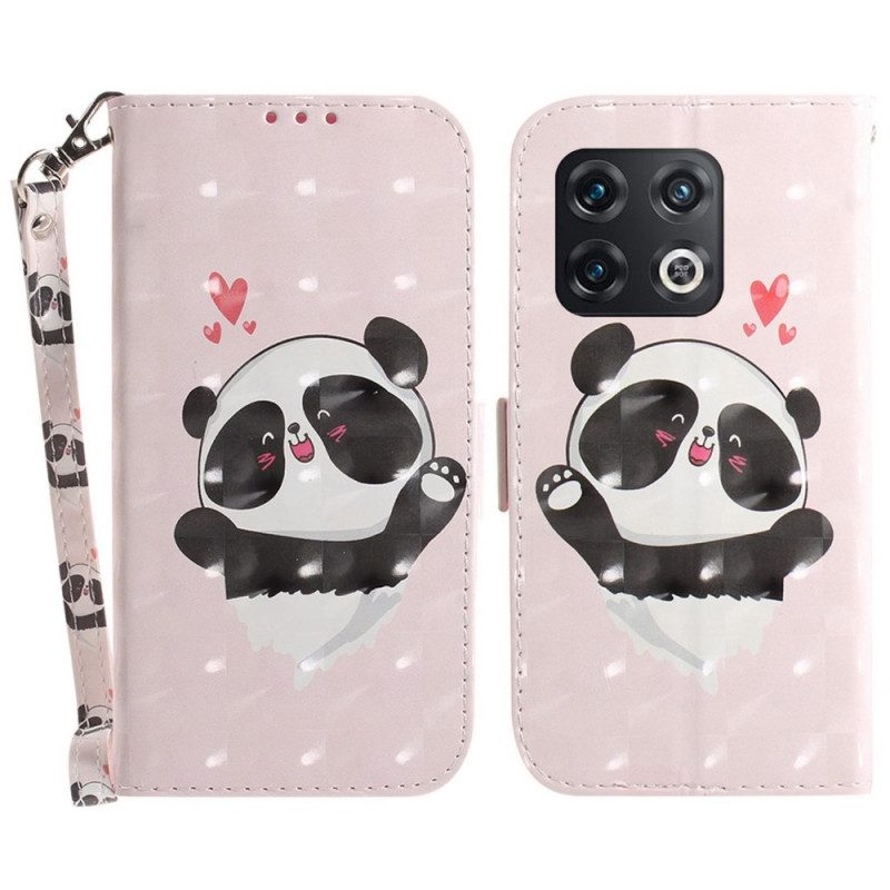 Folio Cover OnePlus 10 Pro 5G Piccolo Panda Con Cinturino