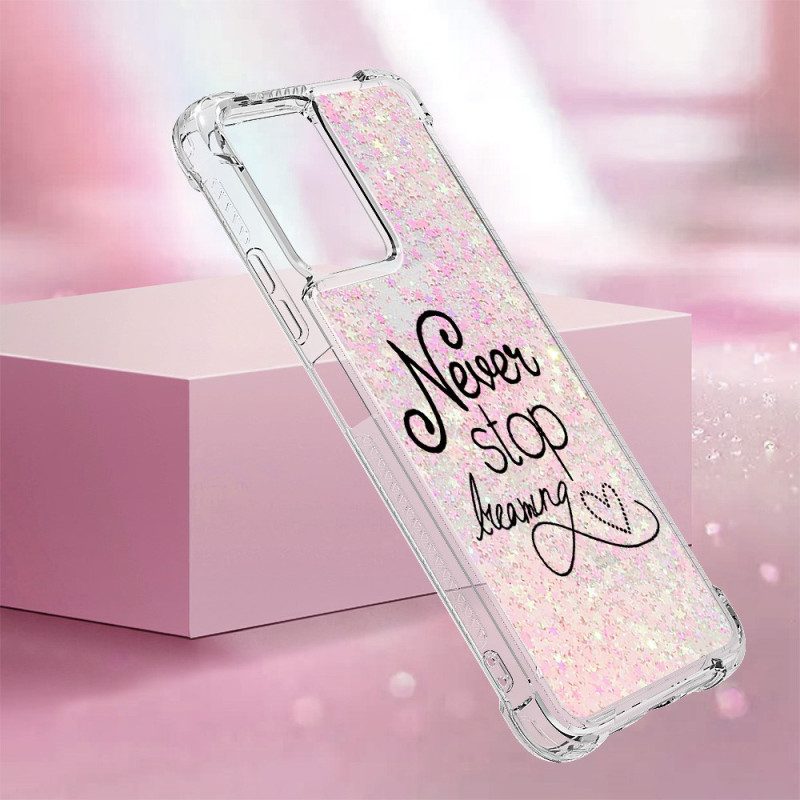 Cover Poco X5 5G Non Smettere Mai Di Sognare Paillettes