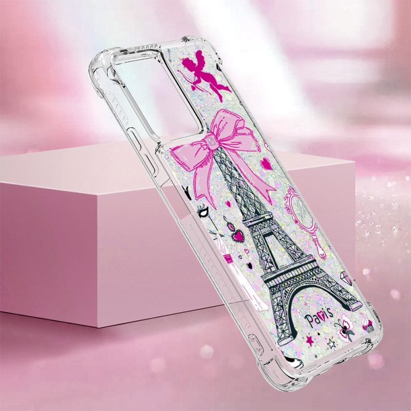 Cover Poco X5 5G Paillettes Torre Eiffel