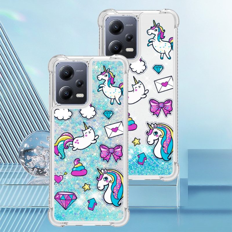 Cover Poco X5 5G Unicorni Glitterati