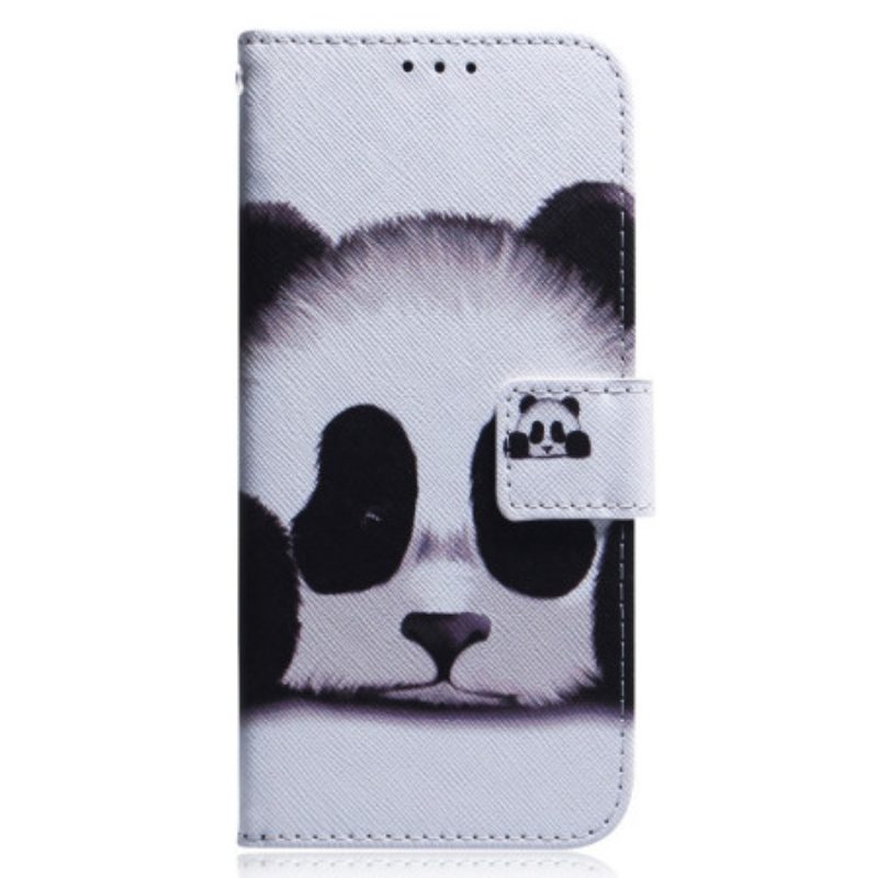 Custodia in pelle Poco X5 5G Panda Strappy