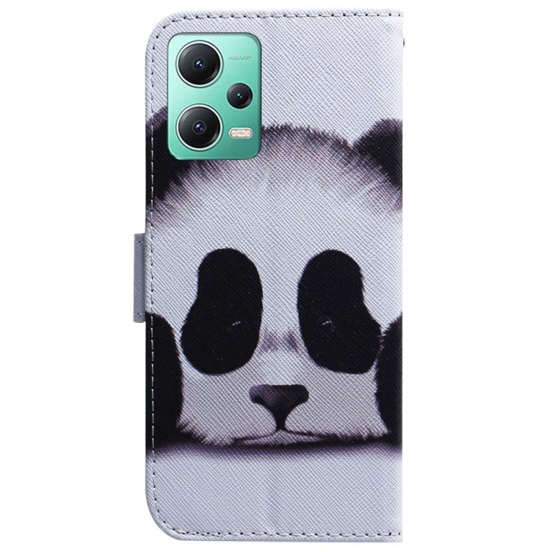 Custodia in pelle Poco X5 5G Panda Strappy