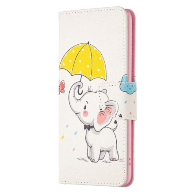 Folio Cover Poco X5 5G Elefante Sotto La Pioggia