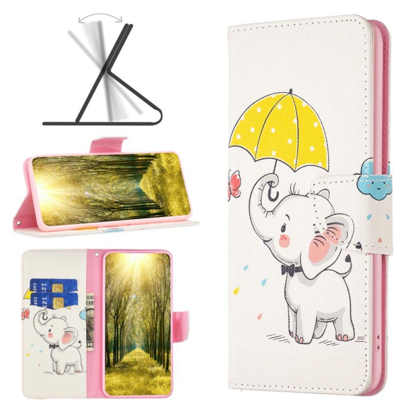 Folio Cover Poco X5 5G Elefante Sotto La Pioggia