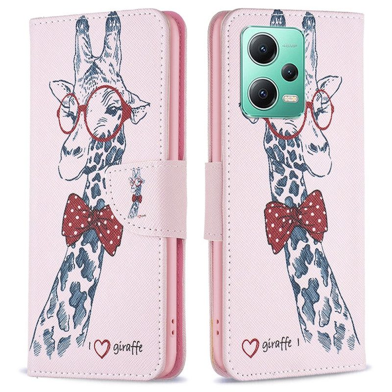 Folio Cover Poco X5 5G Giraffa Intelligente