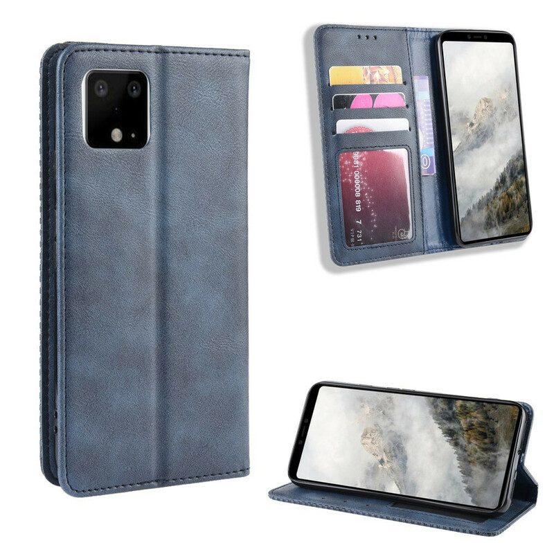 Folio Cover Google Pixel 4 XL Custodia in pelle Effetto Pelle Vintage Stilizzato