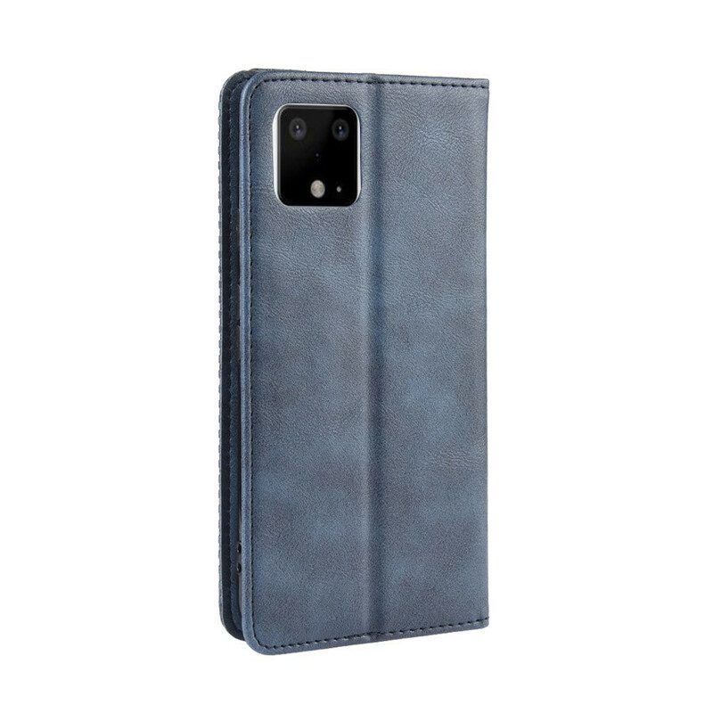 Folio Cover Google Pixel 4 XL Custodia in pelle Effetto Pelle Vintage Stilizzato