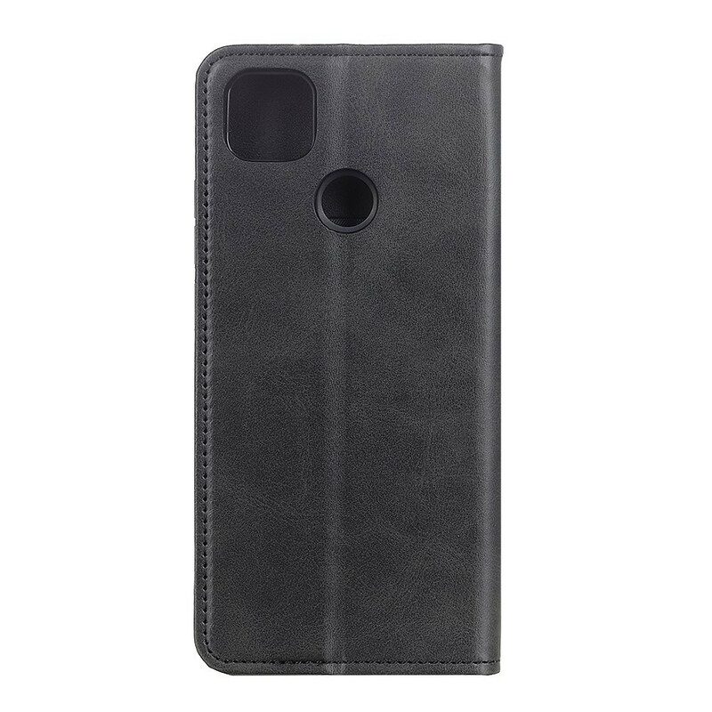 Folio Cover Google Pixel 4A 5G Custodia in pelle Crosta Di Pelle Opaca