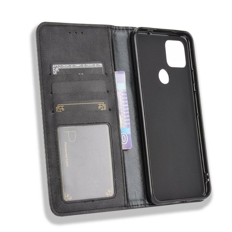 Folio Cover Google Pixel 4A 5G Custodia in pelle 5g Effetto Cuoio Vintage Stilizzato