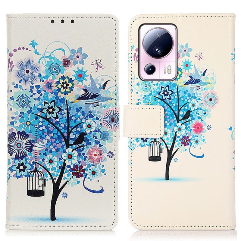 Custodia in pelle Xiaomi 13 Lite Albero In Fiore