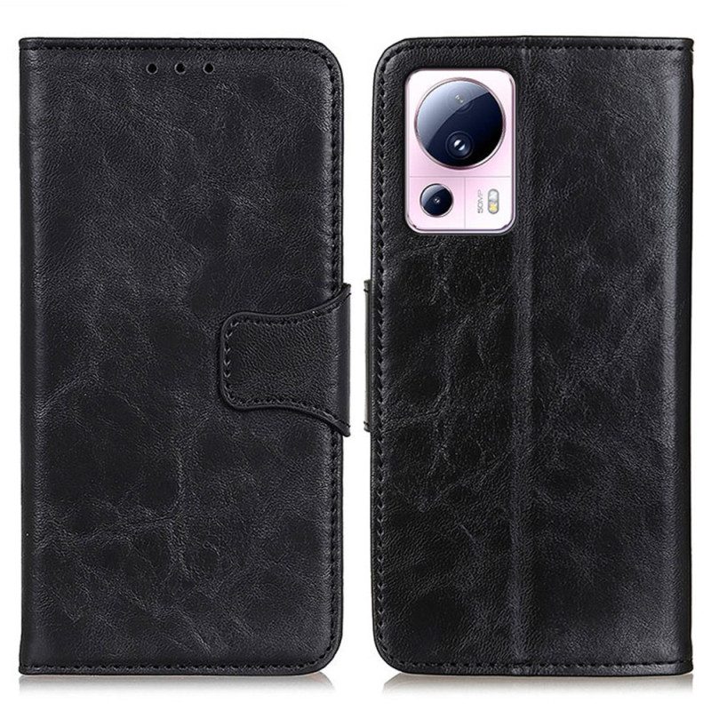 Custodia in pelle Xiaomi 13 Lite Chiusura Reversibile In Pelle Crosta