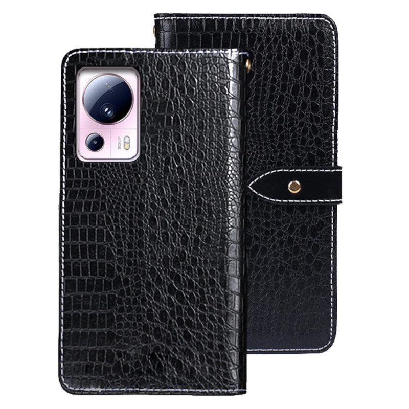 Custodia in pelle Xiaomi 13 Lite Idewei Coccodrillo