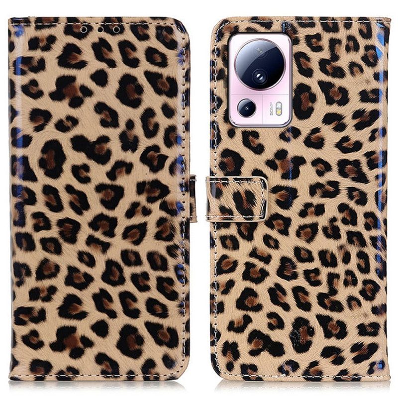 Custodia in pelle Xiaomi 13 Lite Leopardo