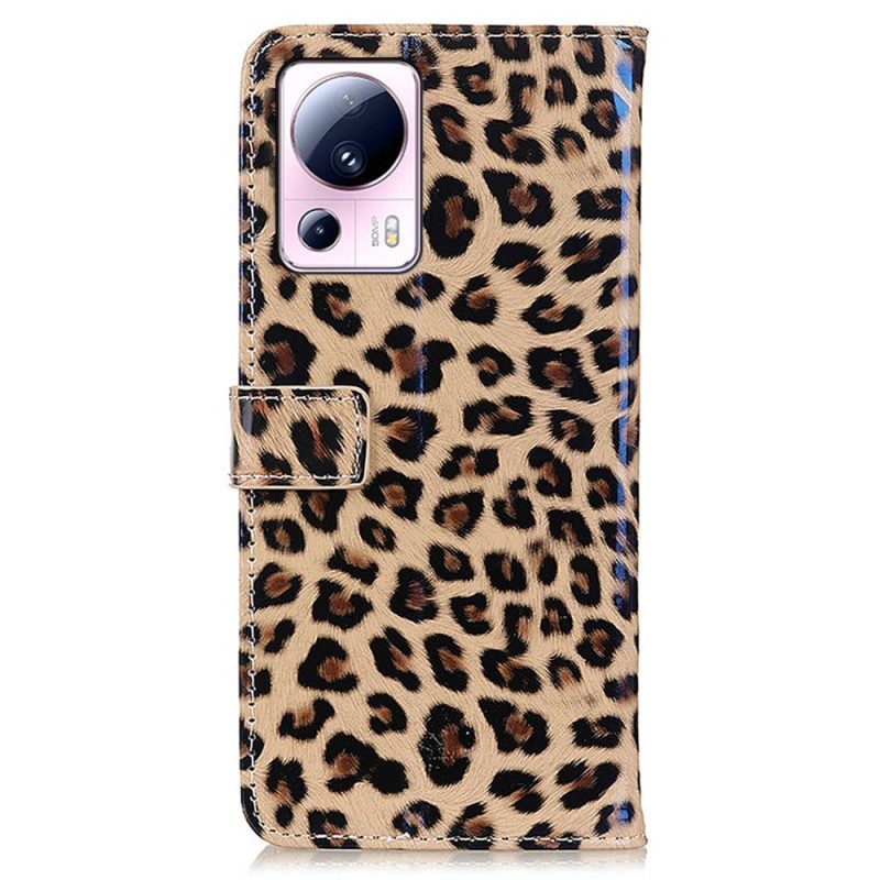 Custodia in pelle Xiaomi 13 Lite Leopardo