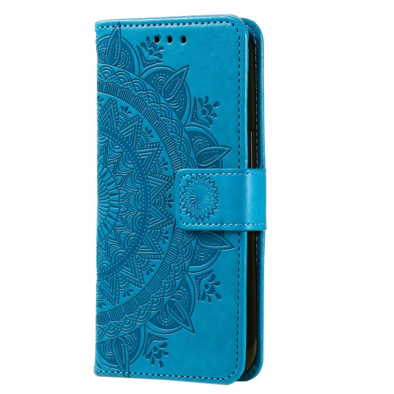 Custodia in pelle Xiaomi 13 Lite Mandala Sole Con Cordino