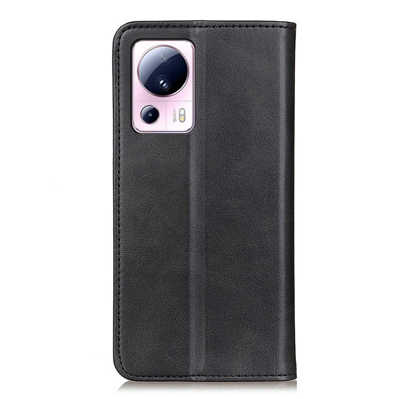 Folio Cover Xiaomi 13 Lite Custodia in pelle Cuoio Spaccato