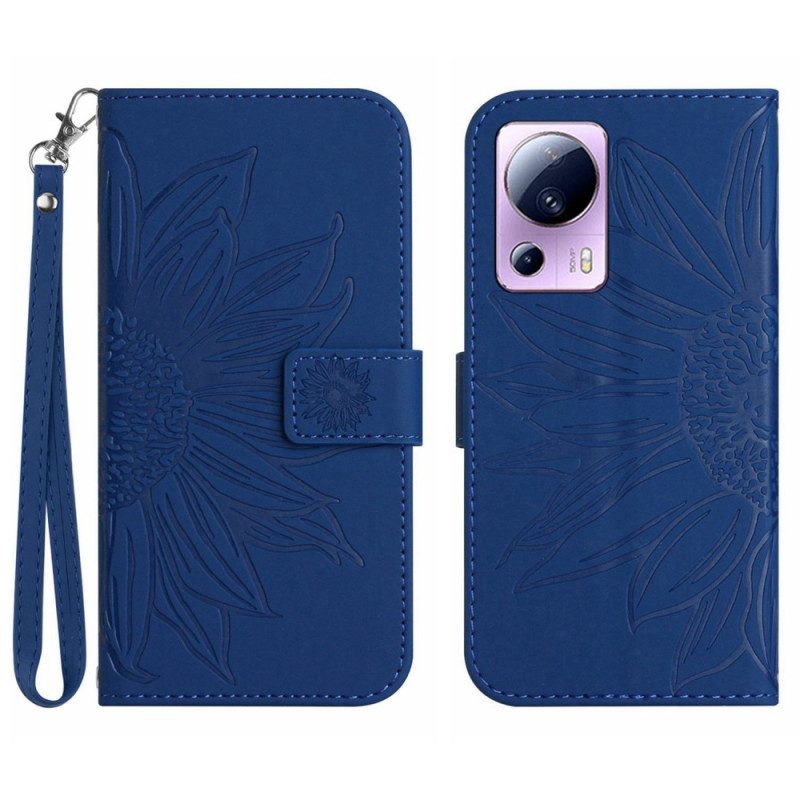 Folio Cover Xiaomi 13 Lite Girasole Con Cordino